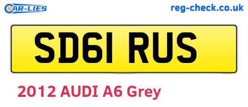 SD61RUS are the vehicle registration plates.