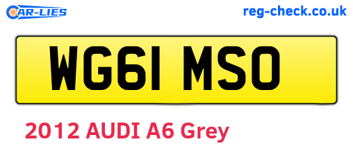 WG61MSO are the vehicle registration plates.
