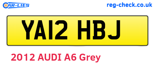 YA12HBJ are the vehicle registration plates.