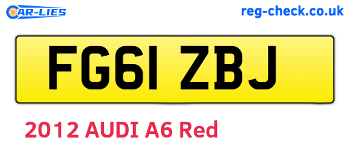 FG61ZBJ are the vehicle registration plates.