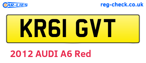 KR61GVT are the vehicle registration plates.