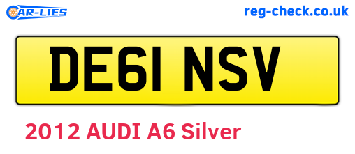 DE61NSV are the vehicle registration plates.