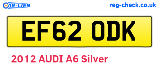 EF62ODK are the vehicle registration plates.