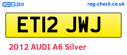 ET12JWJ are the vehicle registration plates.