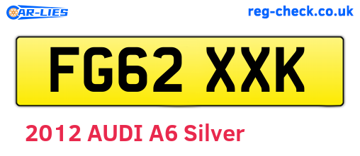 FG62XXK are the vehicle registration plates.
