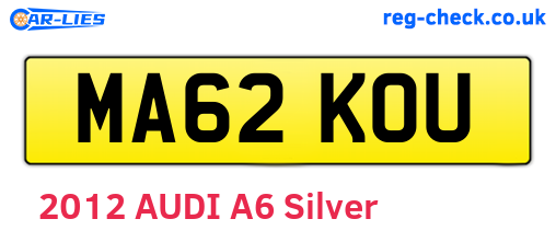 MA62KOU are the vehicle registration plates.