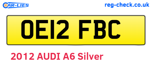 OE12FBC are the vehicle registration plates.