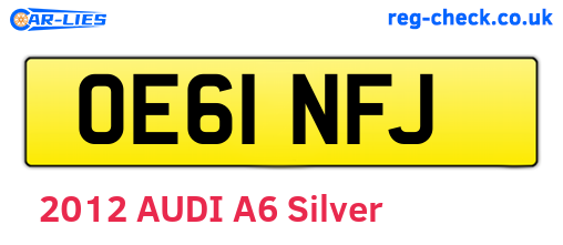 OE61NFJ are the vehicle registration plates.