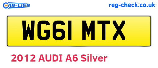 WG61MTX are the vehicle registration plates.