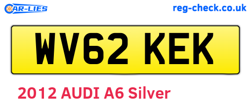 WV62KEK are the vehicle registration plates.