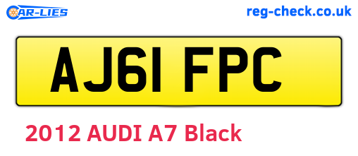 AJ61FPC are the vehicle registration plates.