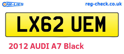 LX62UEM are the vehicle registration plates.