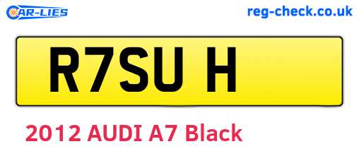R7SUH are the vehicle registration plates.