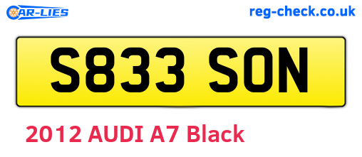 S833SON are the vehicle registration plates.
