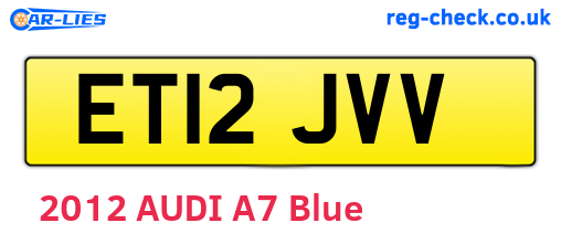 ET12JVV are the vehicle registration plates.