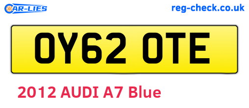 OY62OTE are the vehicle registration plates.