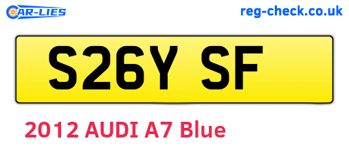 S26YSF are the vehicle registration plates.