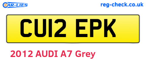 CU12EPK are the vehicle registration plates.
