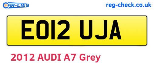 EO12UJA are the vehicle registration plates.
