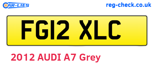 FG12XLC are the vehicle registration plates.