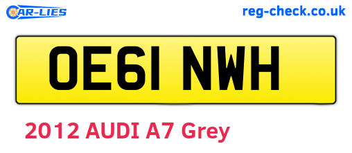 OE61NWH are the vehicle registration plates.
