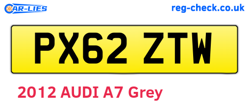 PX62ZTW are the vehicle registration plates.