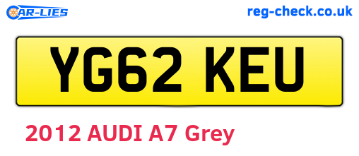 YG62KEU are the vehicle registration plates.