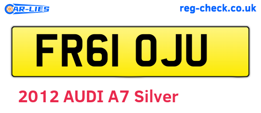 FR61OJU are the vehicle registration plates.