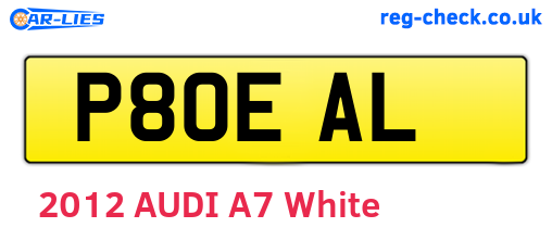 P80EAL are the vehicle registration plates.