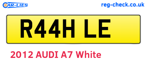 R44HLE are the vehicle registration plates.