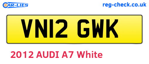 VN12GWK are the vehicle registration plates.