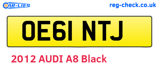 OE61NTJ are the vehicle registration plates.