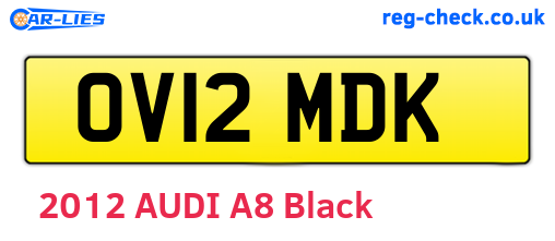 OV12MDK are the vehicle registration plates.