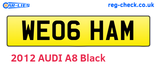 WE06HAM are the vehicle registration plates.