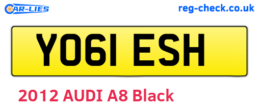 YO61ESH are the vehicle registration plates.