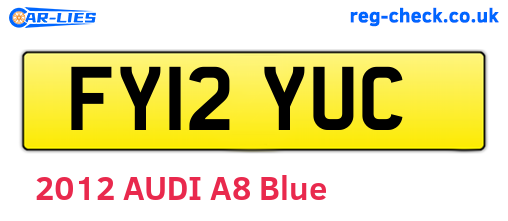 FY12YUC are the vehicle registration plates.