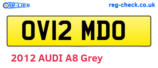 OV12MDO are the vehicle registration plates.