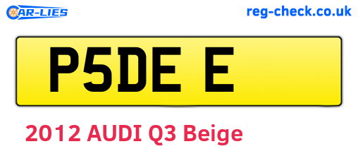 P5DEE are the vehicle registration plates.