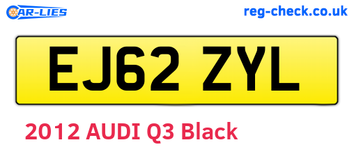 EJ62ZYL are the vehicle registration plates.