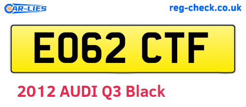EO62CTF are the vehicle registration plates.