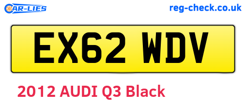 EX62WDV are the vehicle registration plates.