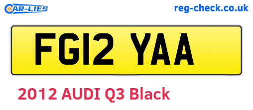 FG12YAA are the vehicle registration plates.