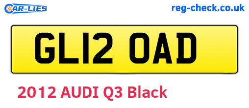 GL12OAD are the vehicle registration plates.