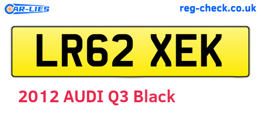 LR62XEK are the vehicle registration plates.