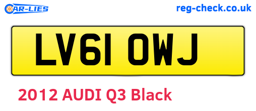 LV61OWJ are the vehicle registration plates.