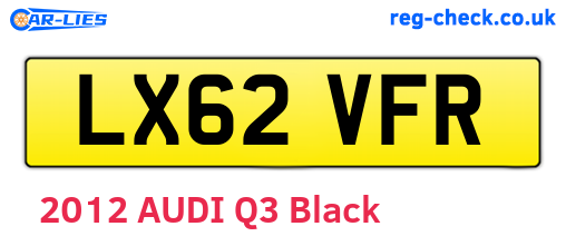 LX62VFR are the vehicle registration plates.