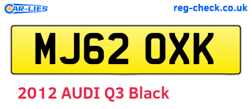 MJ62OXK are the vehicle registration plates.