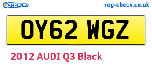 OY62WGZ are the vehicle registration plates.