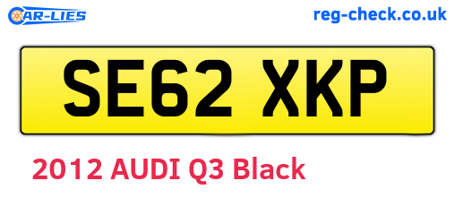 SE62XKP are the vehicle registration plates.
