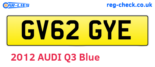 GV62GYE are the vehicle registration plates.